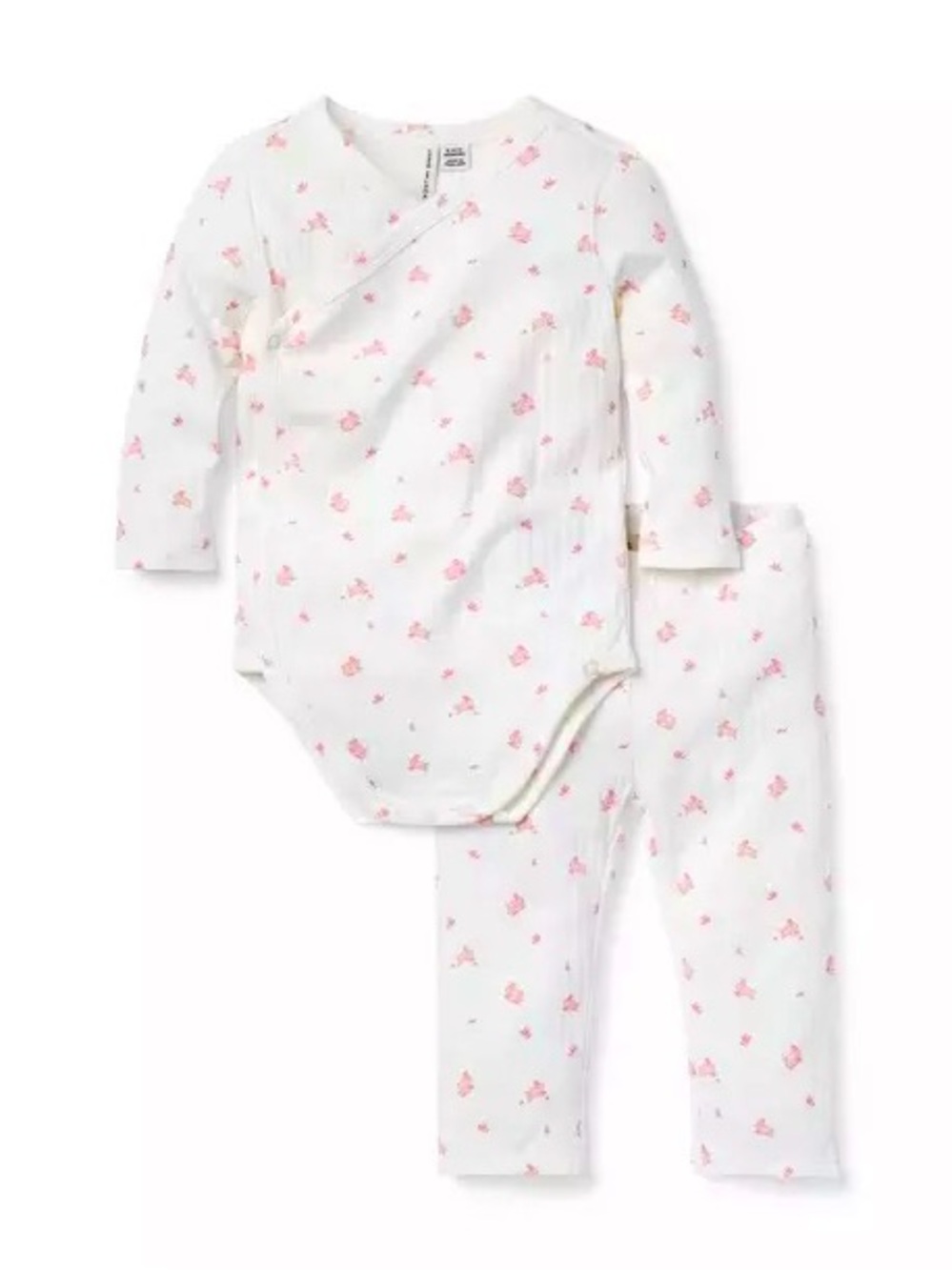Baby Bunny Pointelle Wrap Matching Set